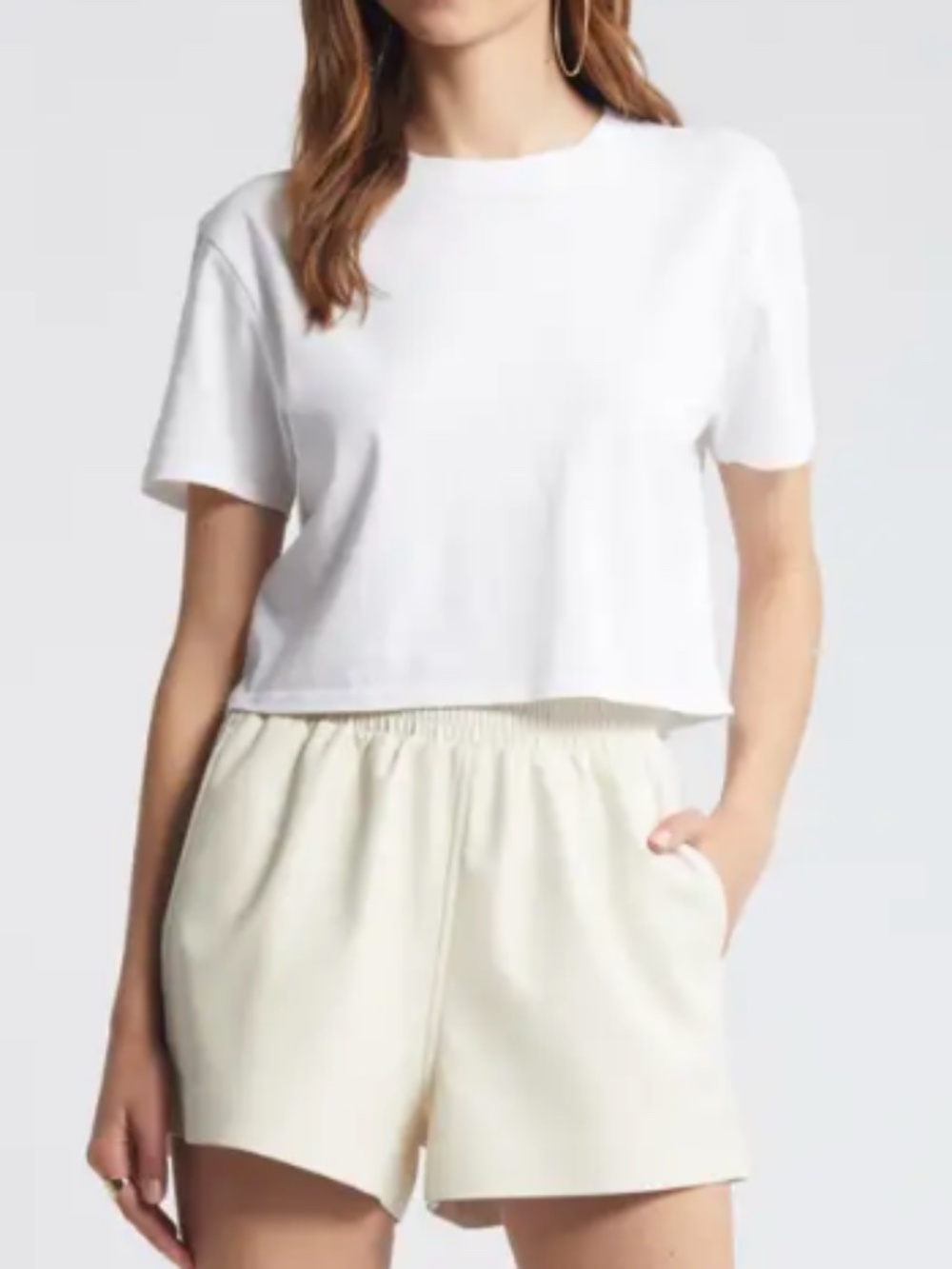 Open Edit Boxy Crop T-Shirt | White | Small